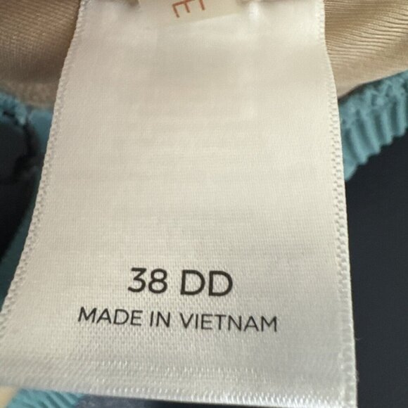 Shade & Shore Women's 38DD Padded Tie Shoulder Plunge Rib Swim Top Green - Picture 11 of 15